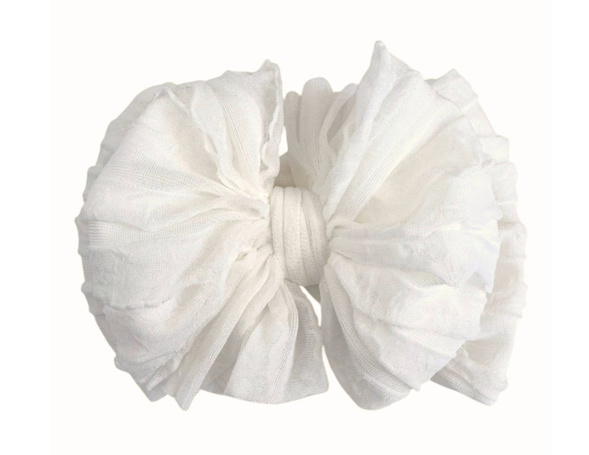 Ruffled Headband- Off White