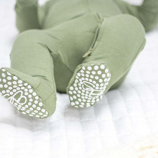 Zipper Footie - Shale Green