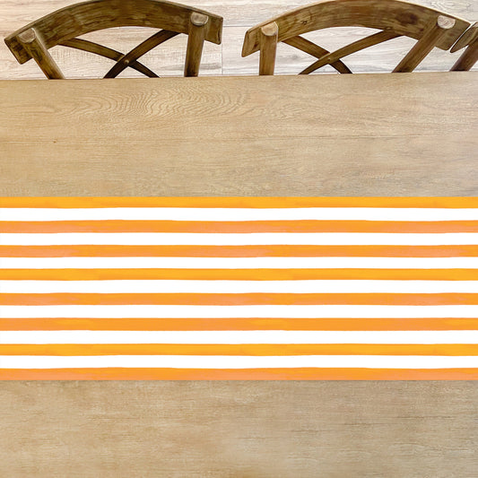 Orange and White Stripe Table Runner