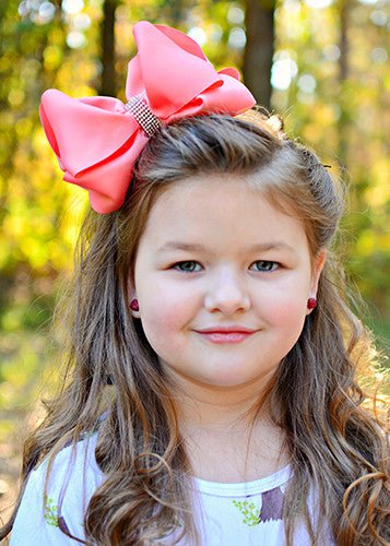 Oversize Rhinestone Hair Bows - Alligator Clip - 5.5"