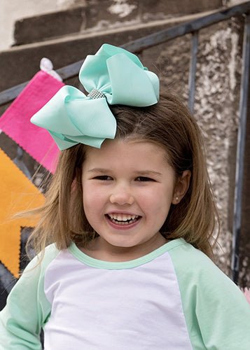 Oversize Rhinestone Hair Bows - Alligator Clip - 5.5"