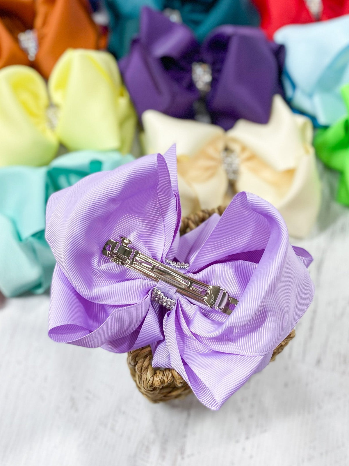 Oversize Rhinestone Hair Bows - Alligator Clip - 5.5"