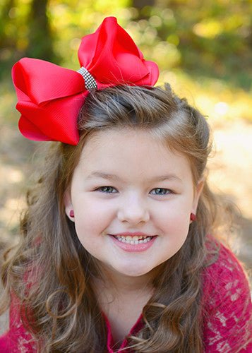 Oversize Rhinestone Hair Bows - Alligator Clip - 5.5"