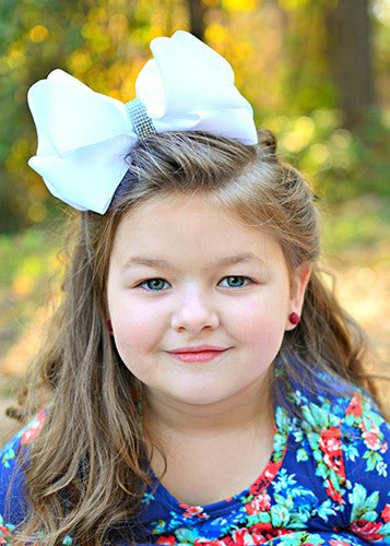 Oversize Rhinestone Hair Bows - Alligator Clip - 5.5"