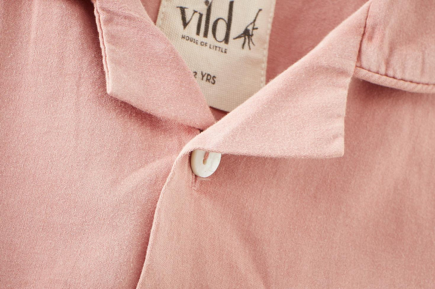 Long Sleeve Organic Cotton Woven Collared Shirt - Pink Quartz