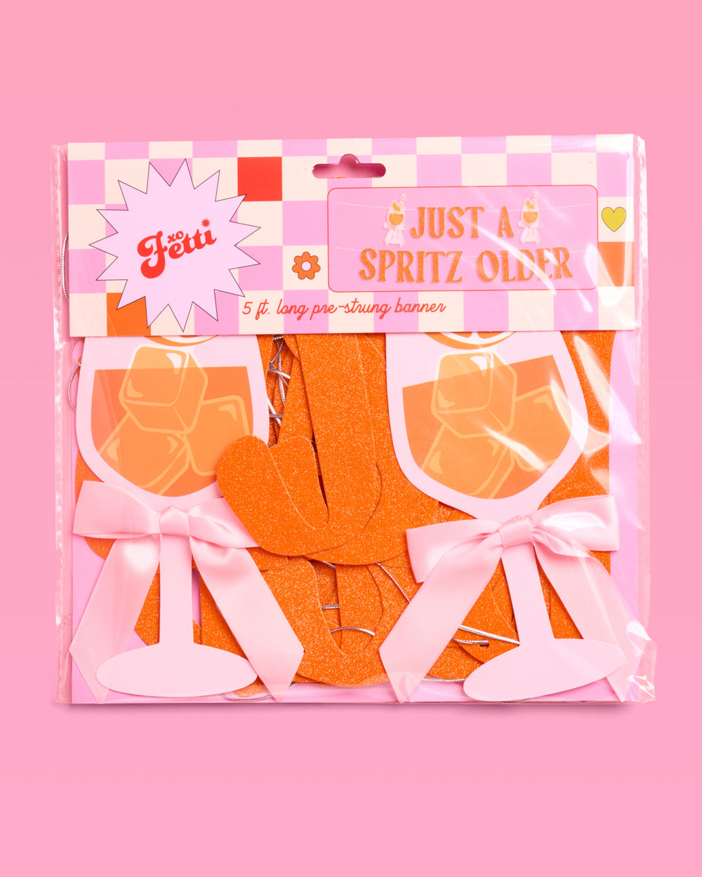 Just A Spritz Older Banner - orange glitter banner