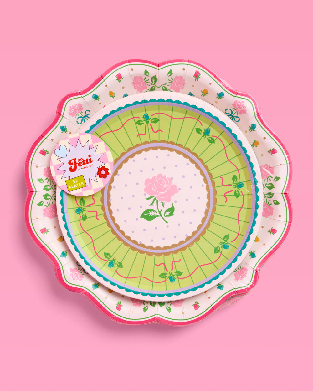 Tea Party Plates - 32 pastel floral plates