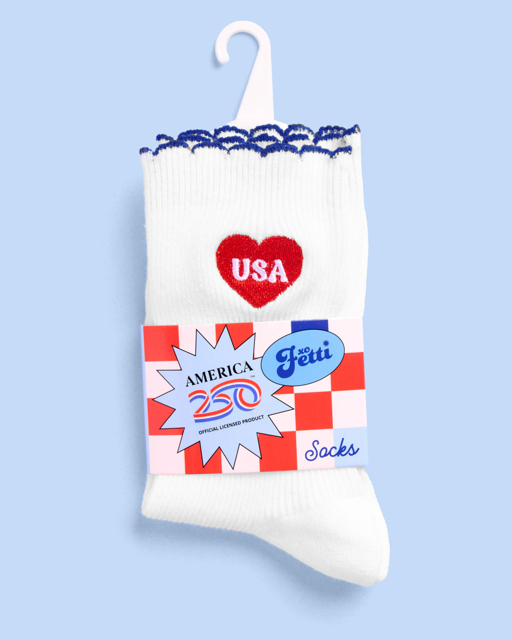 America 250 Socks - white crew socks