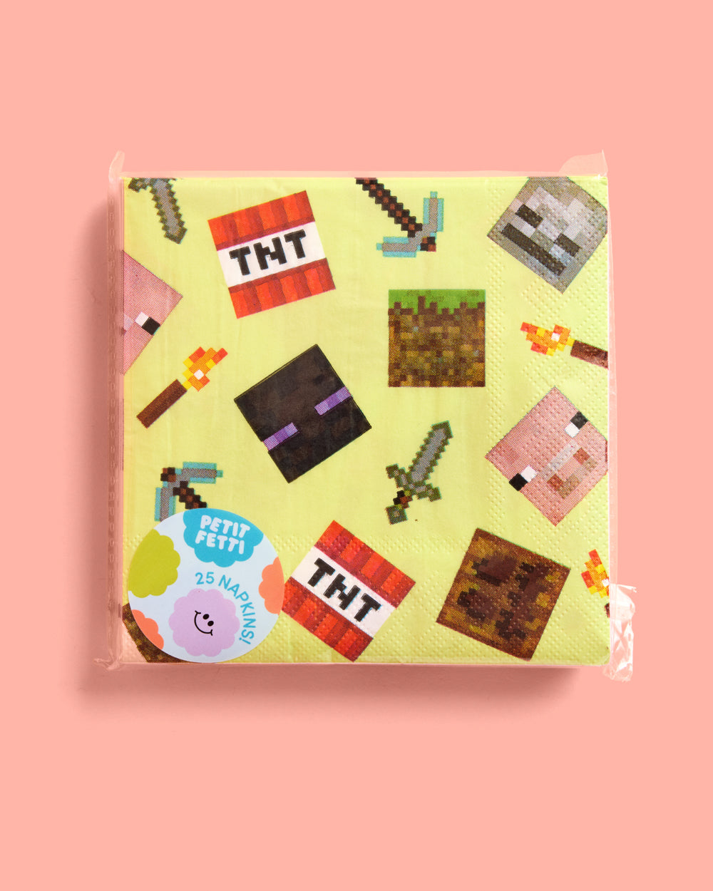 Pixel Mining Gamer Napkins - 25 paper napkins