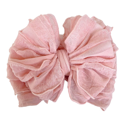 Ruffled Headband- Paris Pink