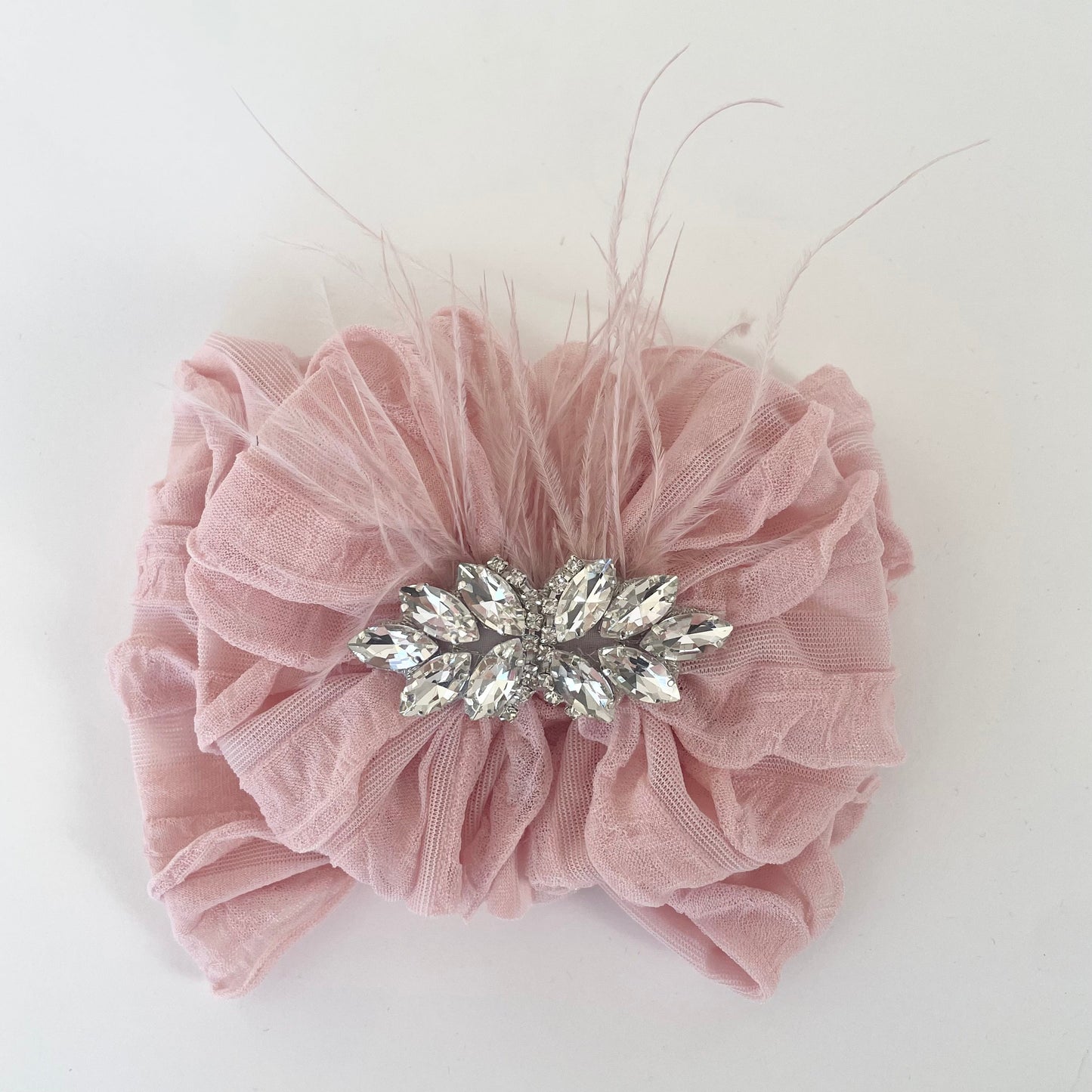 Fancy Feather Ruffled Headband