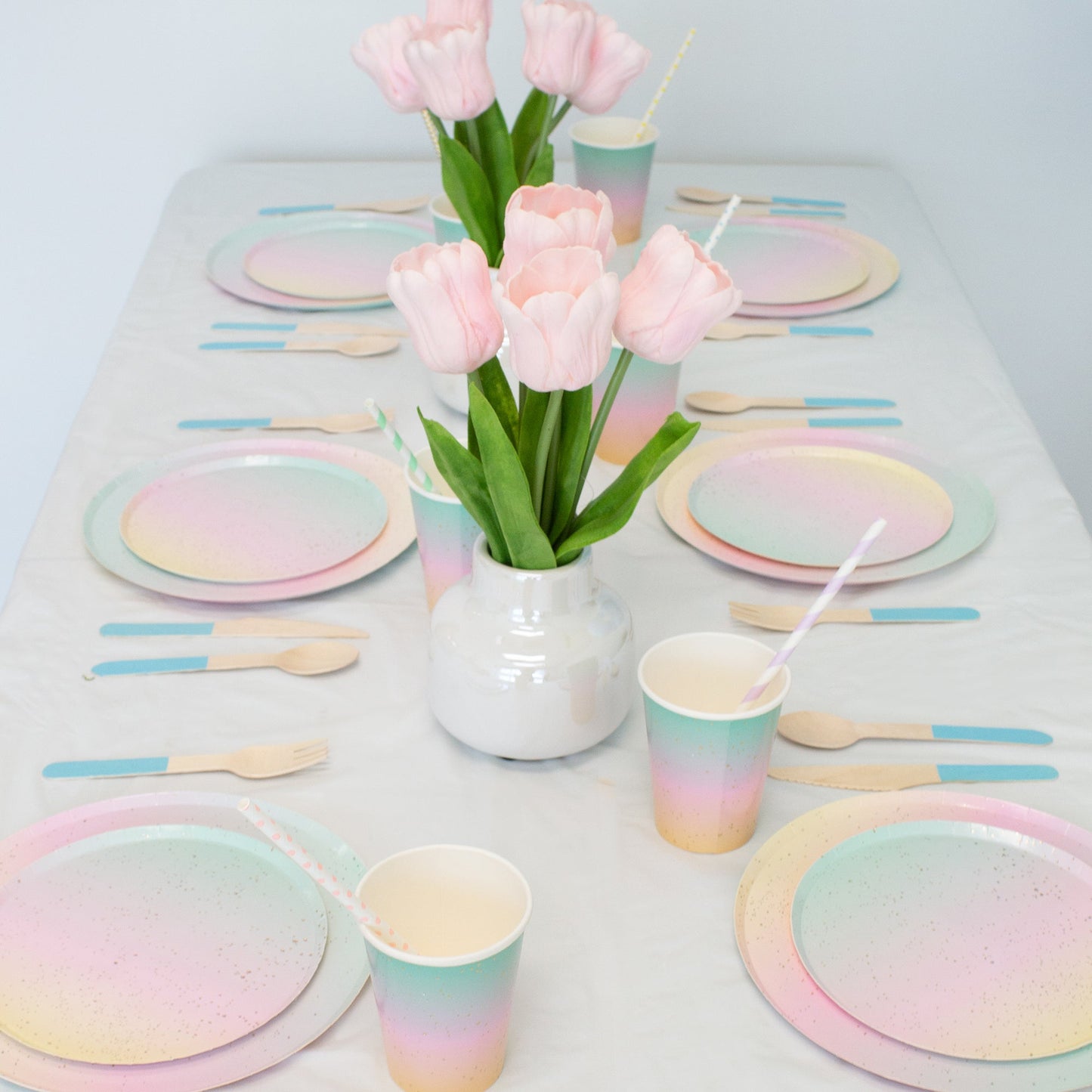 Light Blue Wooden Utensil Set – 24ct | ON SALE!!