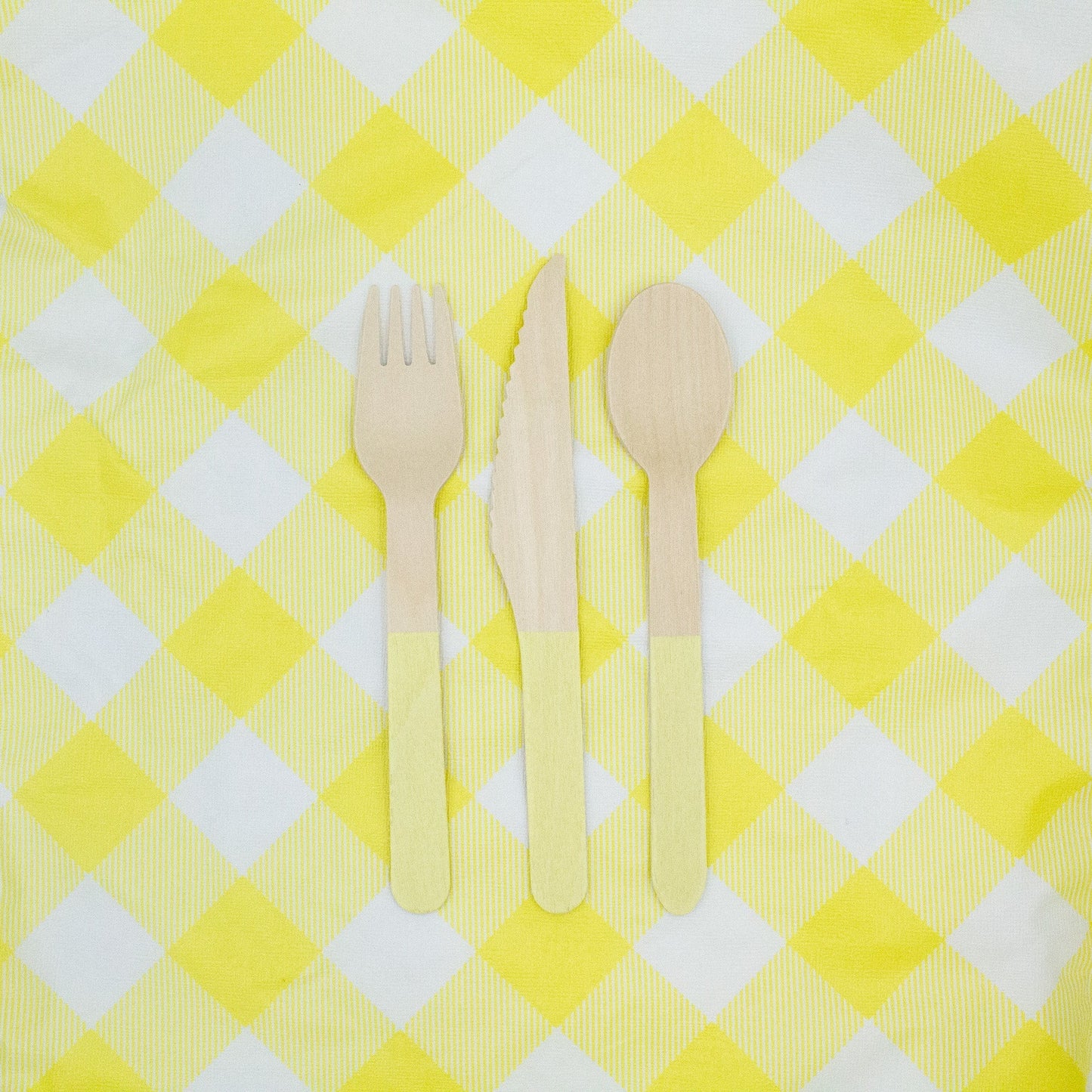 Yellow Wooden Utensil Set – 24ct | ON SALE!!