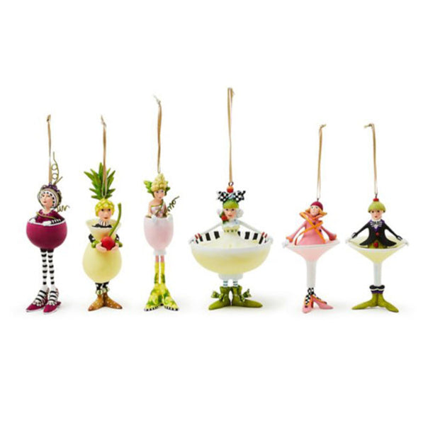 Patience Brewster Mini Cocktail Ornaments, Set of 6