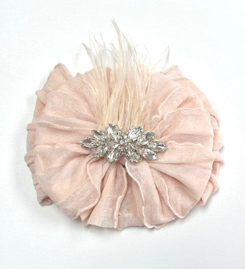 Fancy Feather Ruffled Headband
