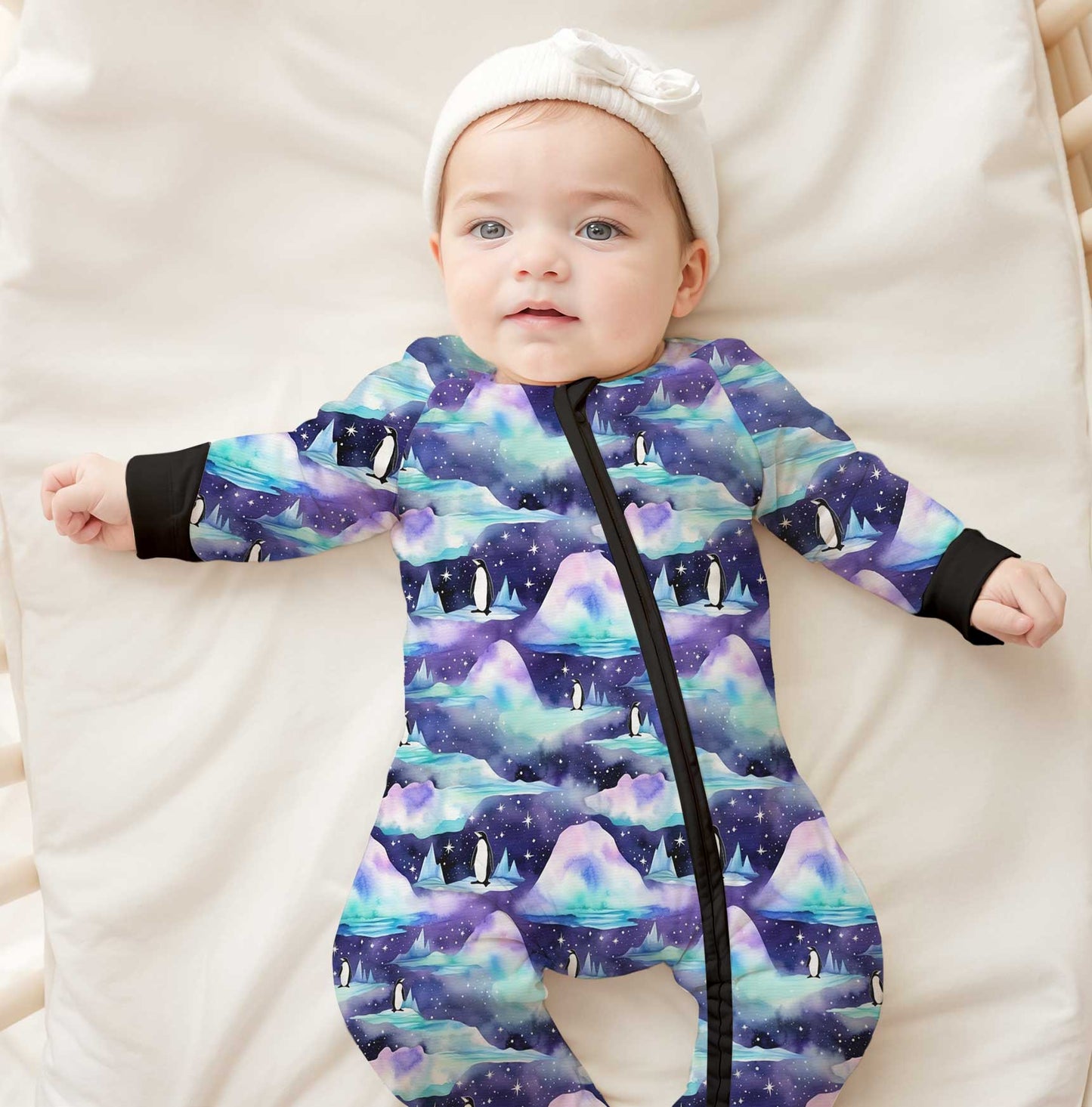 Winter Classics Penguin Nights - Bamboo Zippy Romper