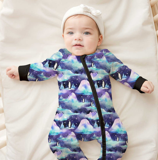 Winter Classics Penguin Nights - Bamboo Zippy Romper