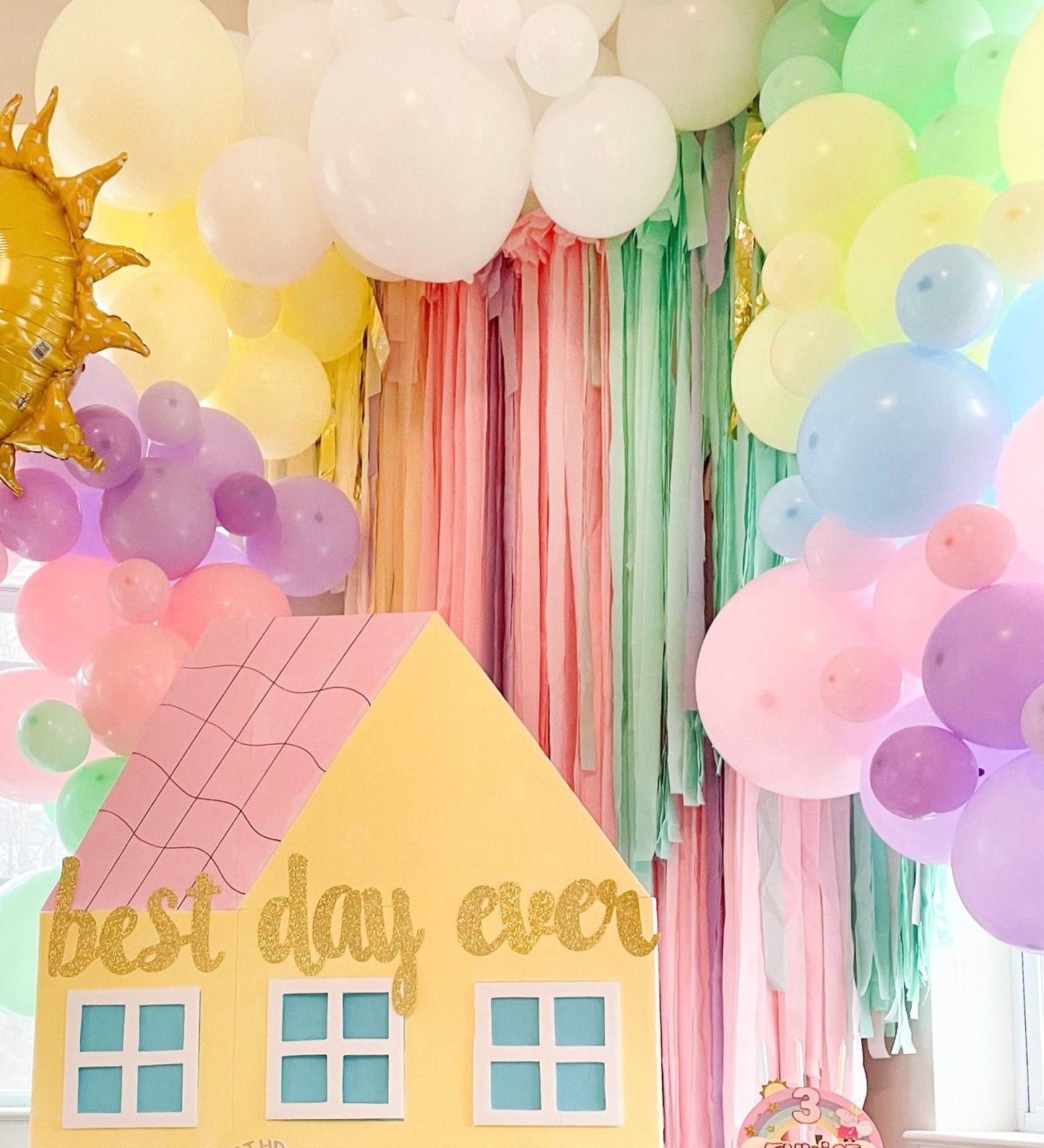 Peppa Pig-Inspired Pastel Rainbow Balloon Garland Kit