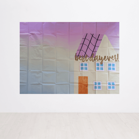 Peppa Pig House Rainbow Vinyl Backdrop