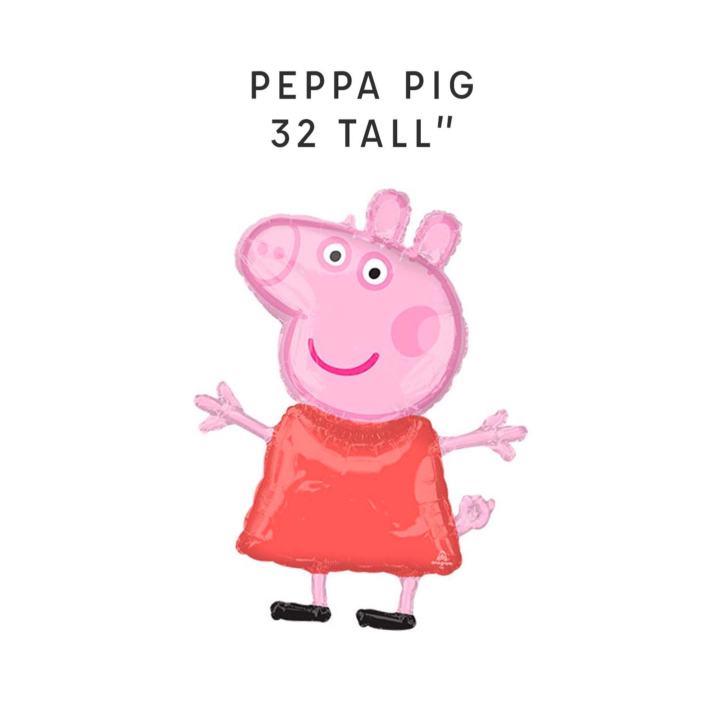 Licensed Peppa Pig Foil Balloon – 32" Jumbo Character | Ellie’s Party Supply