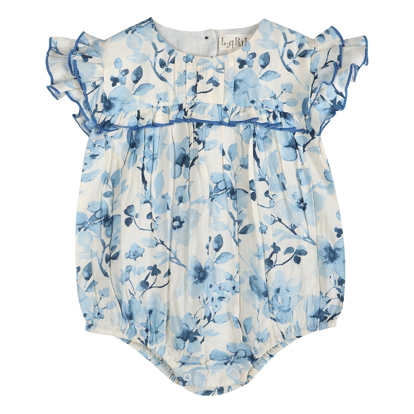 Periwinkle Blue Floral Print Girl Romper