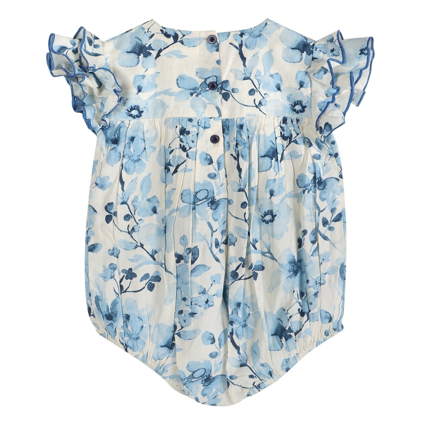 Periwinkle Blue Floral Print Girl Romper