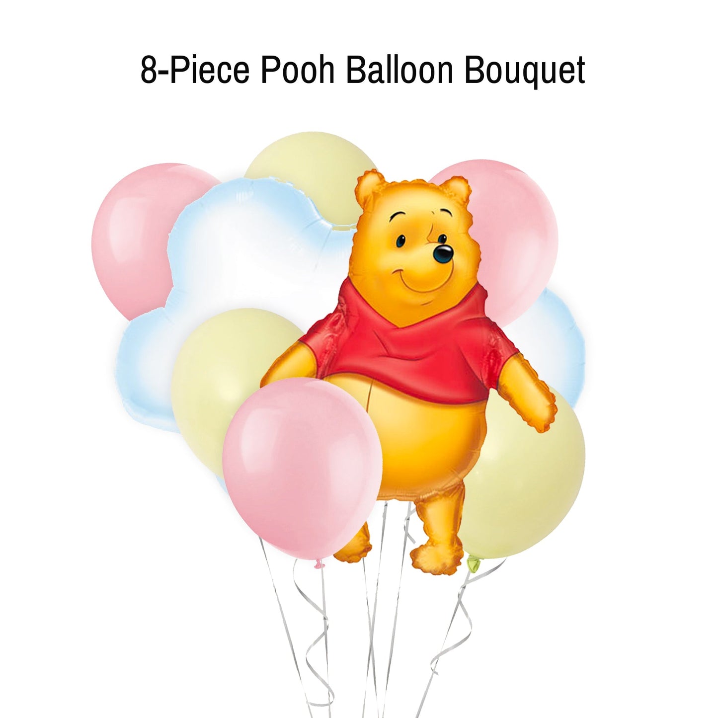 Pink and Yellow Pooh Bear Balloon Bouquet