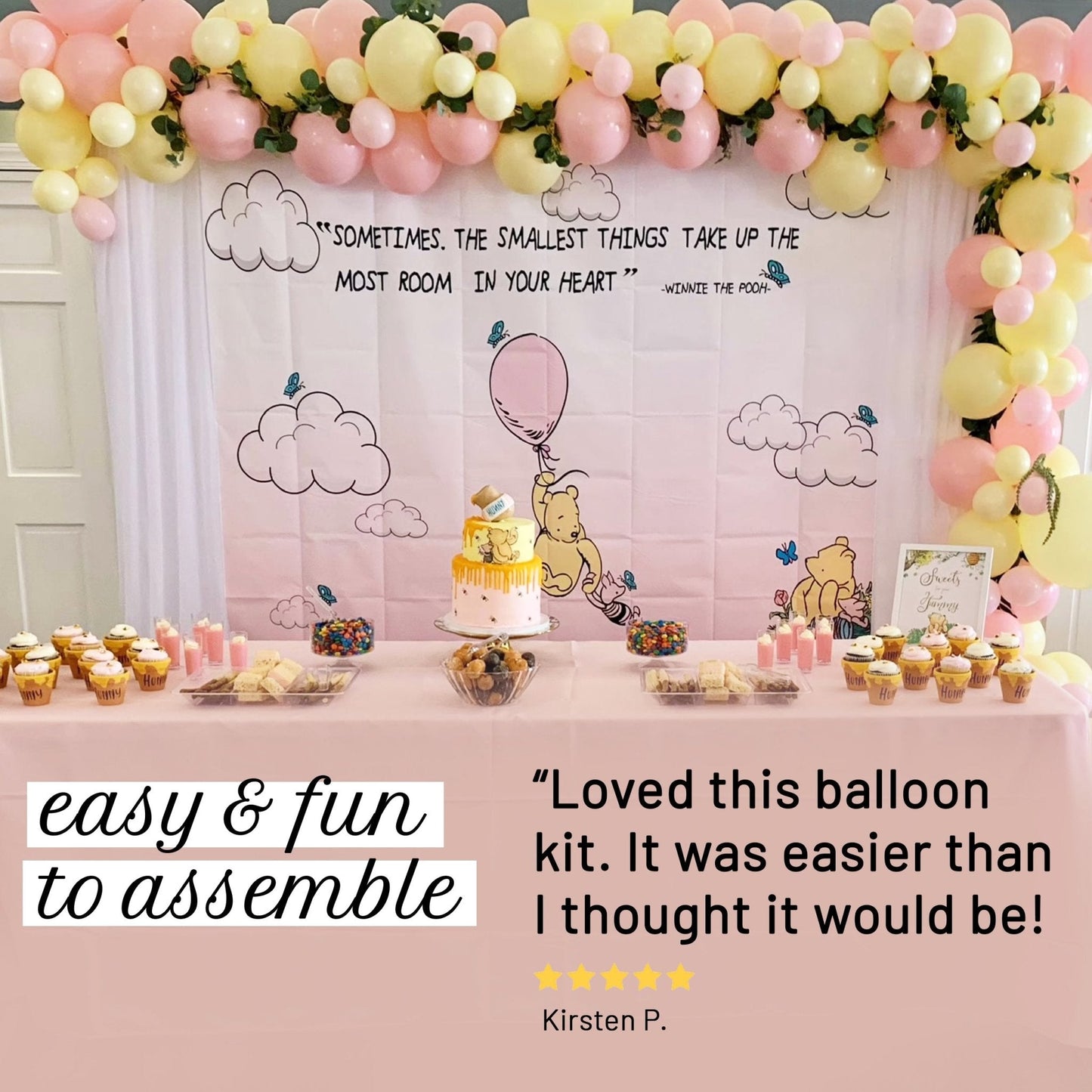 Pink Classic Pooh Balloon Garland Kit