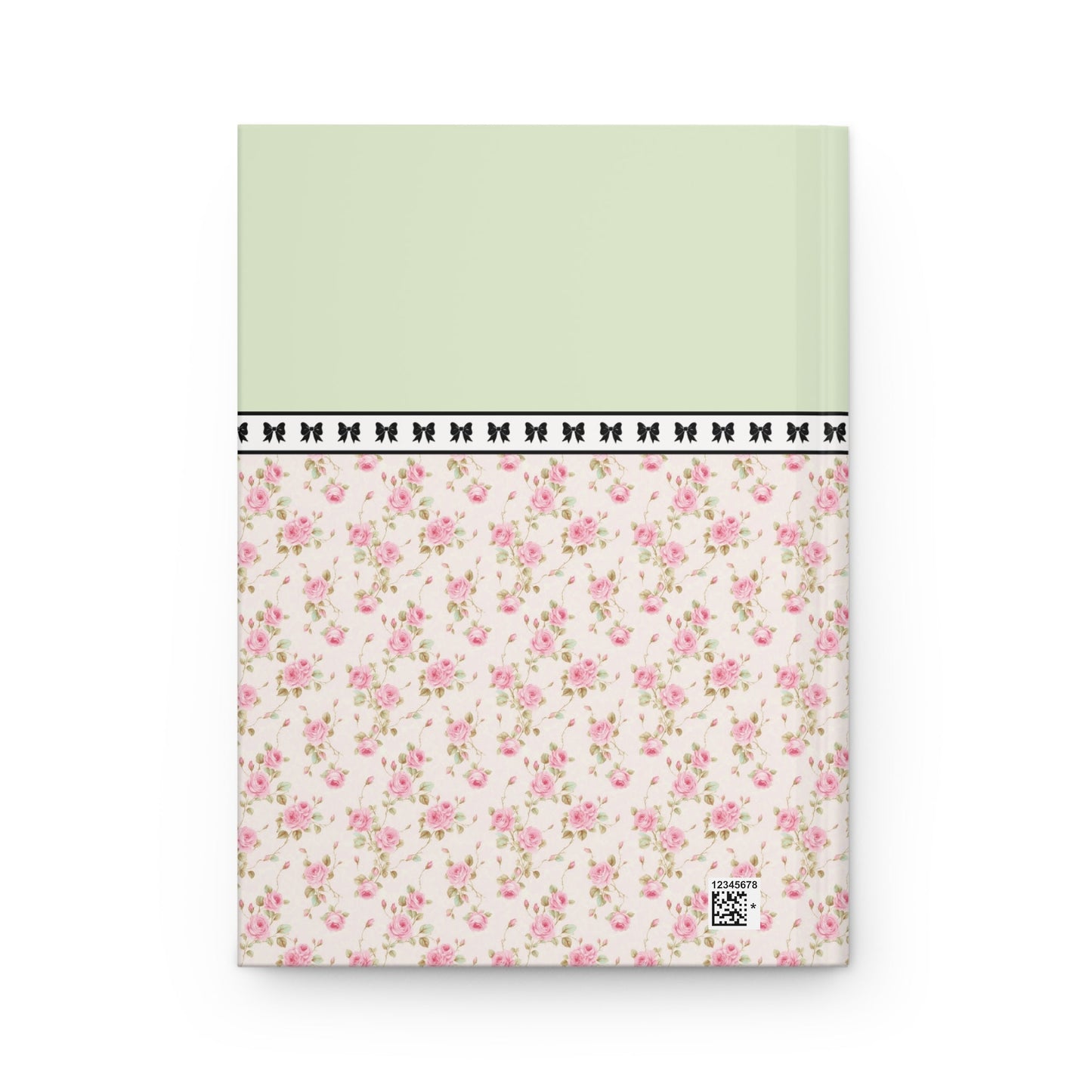Pink Floral Notebook with Initial and Bows: R