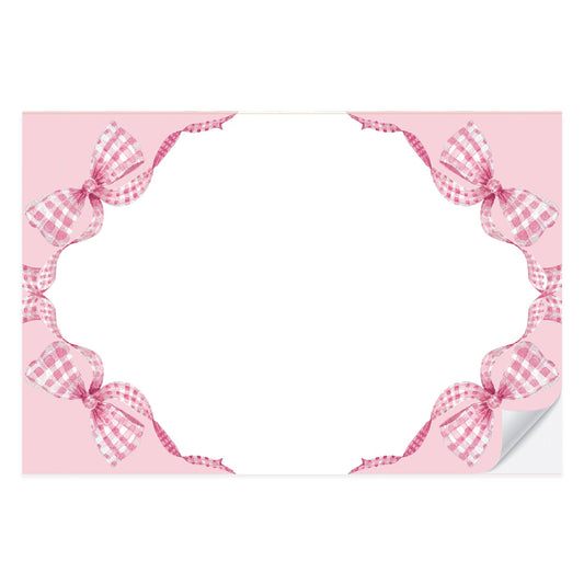 Pink Gingham Bow Placemat Pad
