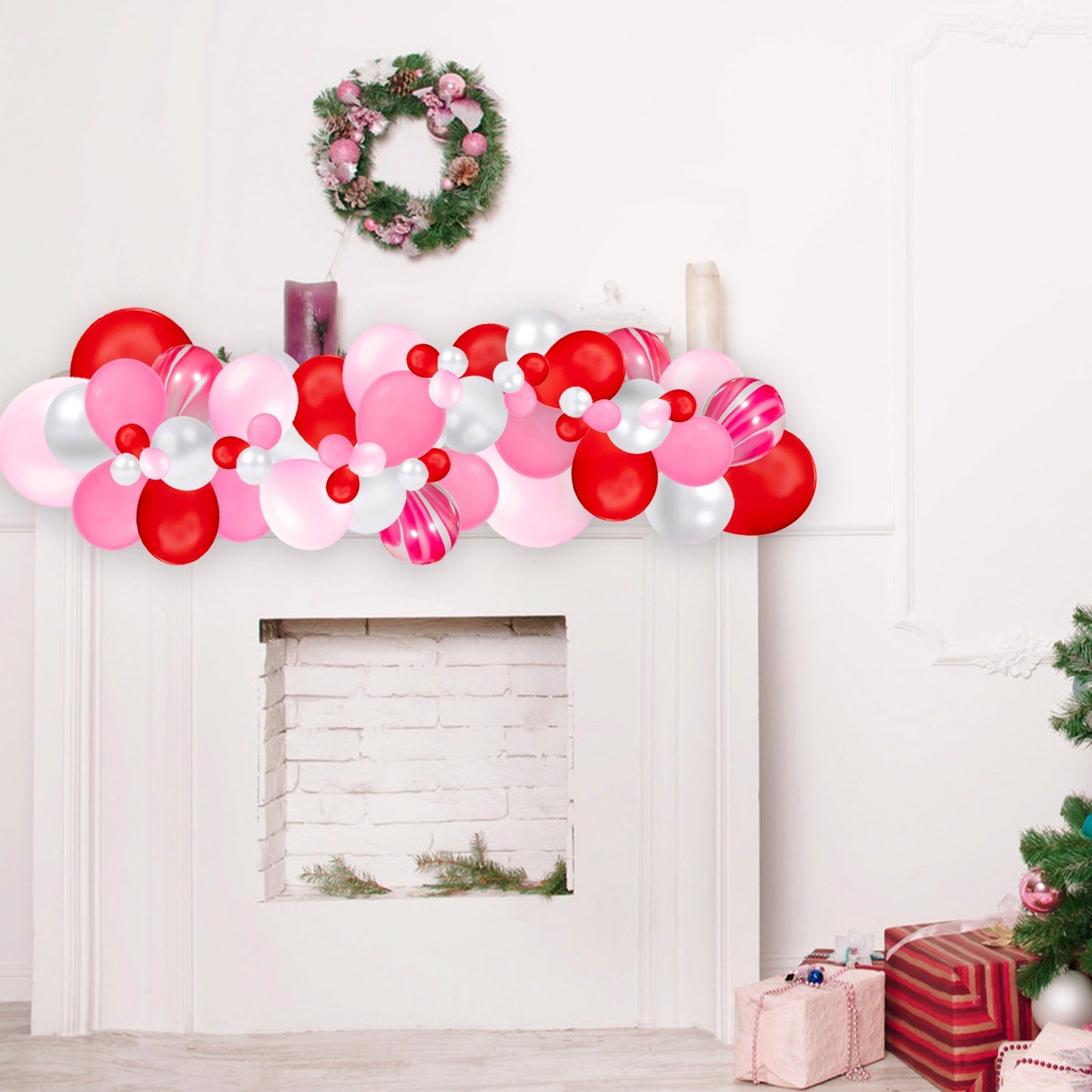 Peppermint Red & Pink Christmas Balloon Garland Kit
