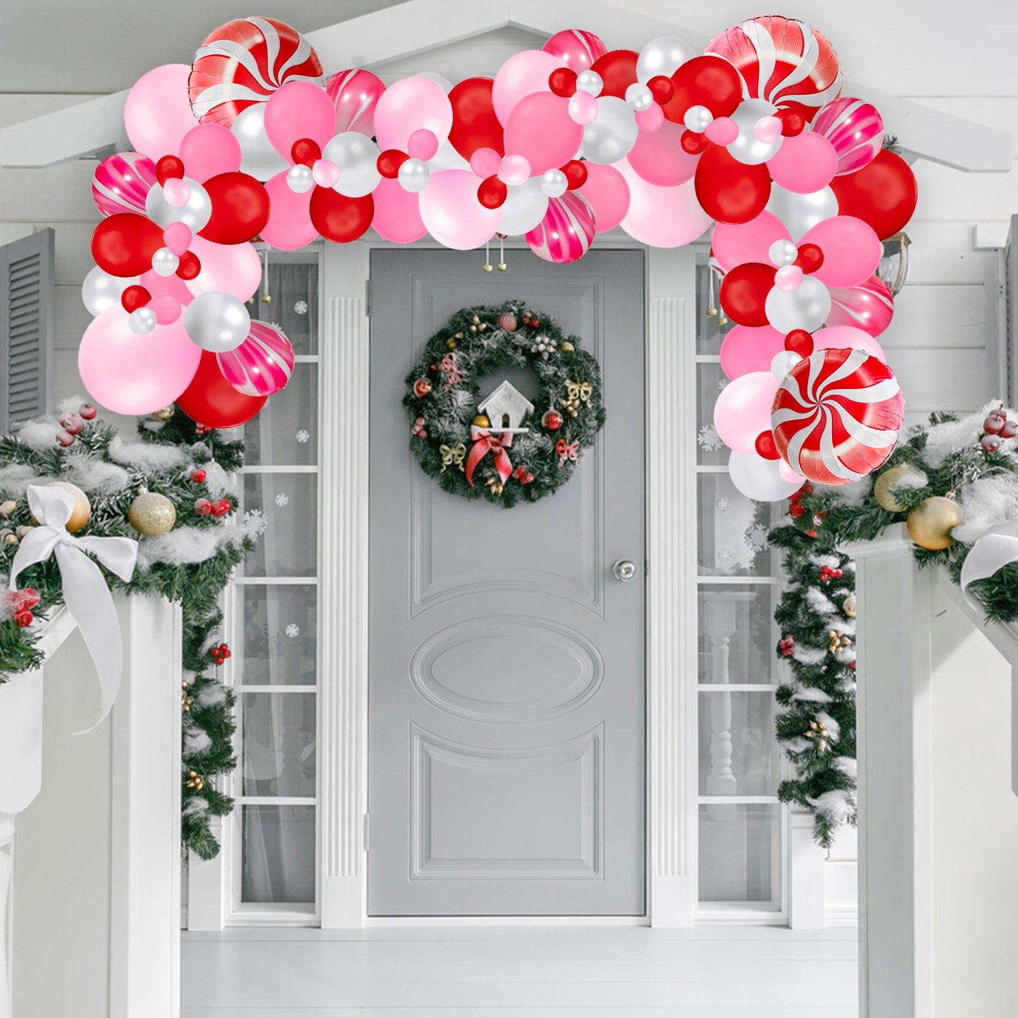 Peppermint Red & Pink Christmas Balloon Garland Kit