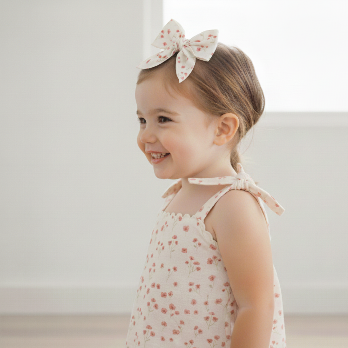 Organic Hair Bow Clip - Pink  Bloom