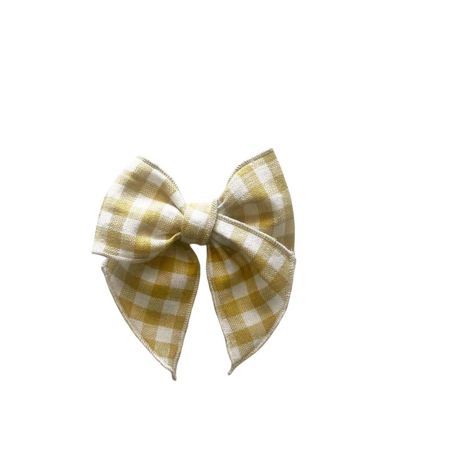 Mustard Linen Gingham Elle Bow