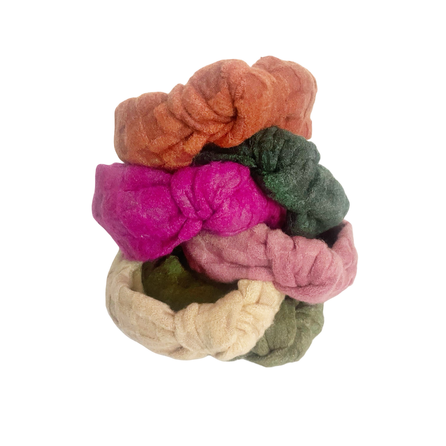 Checkered Textured Knit Knotted Headbands