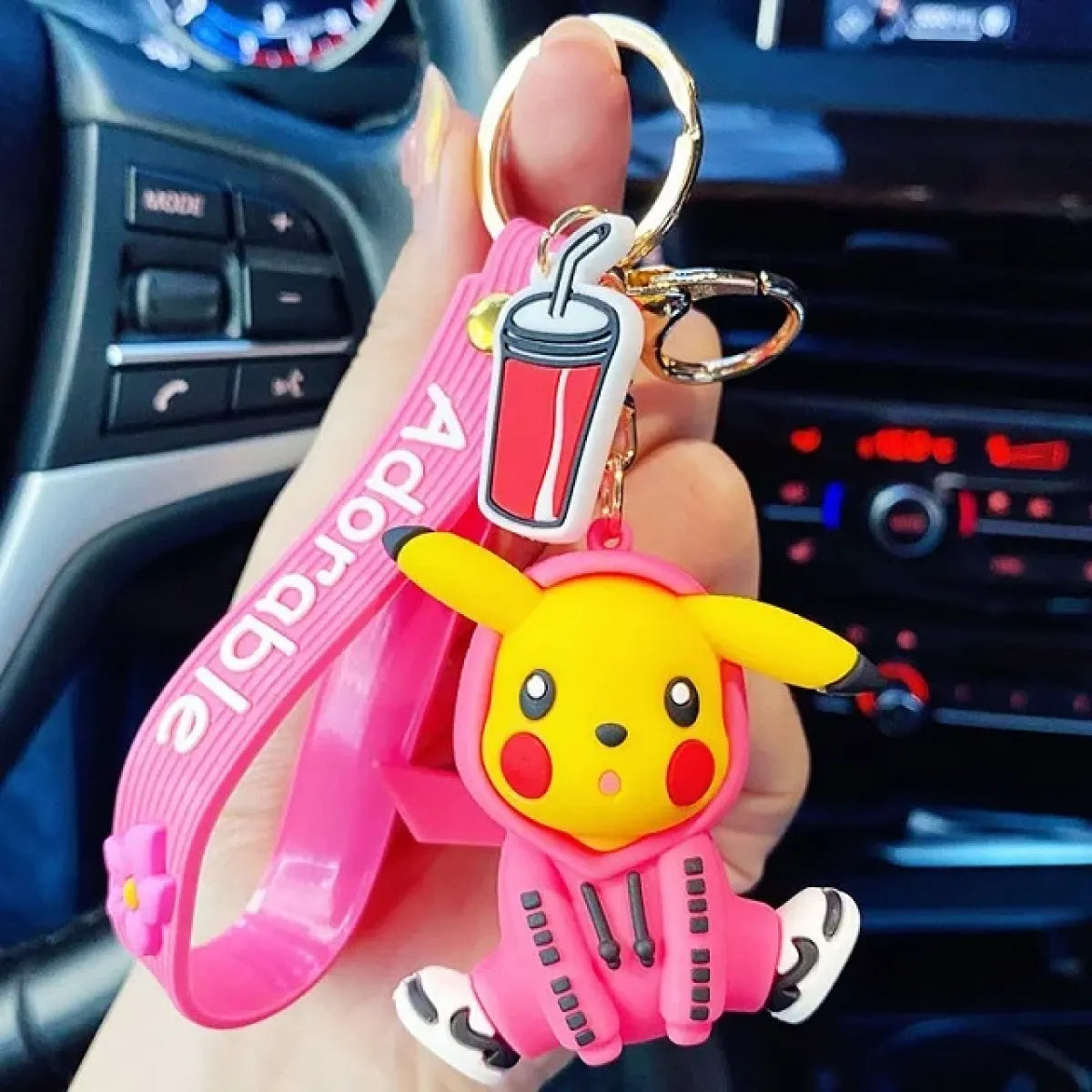"Pokemon Action Figure Keychain - Pikachu, Charmander, Snorlax, Squirtle