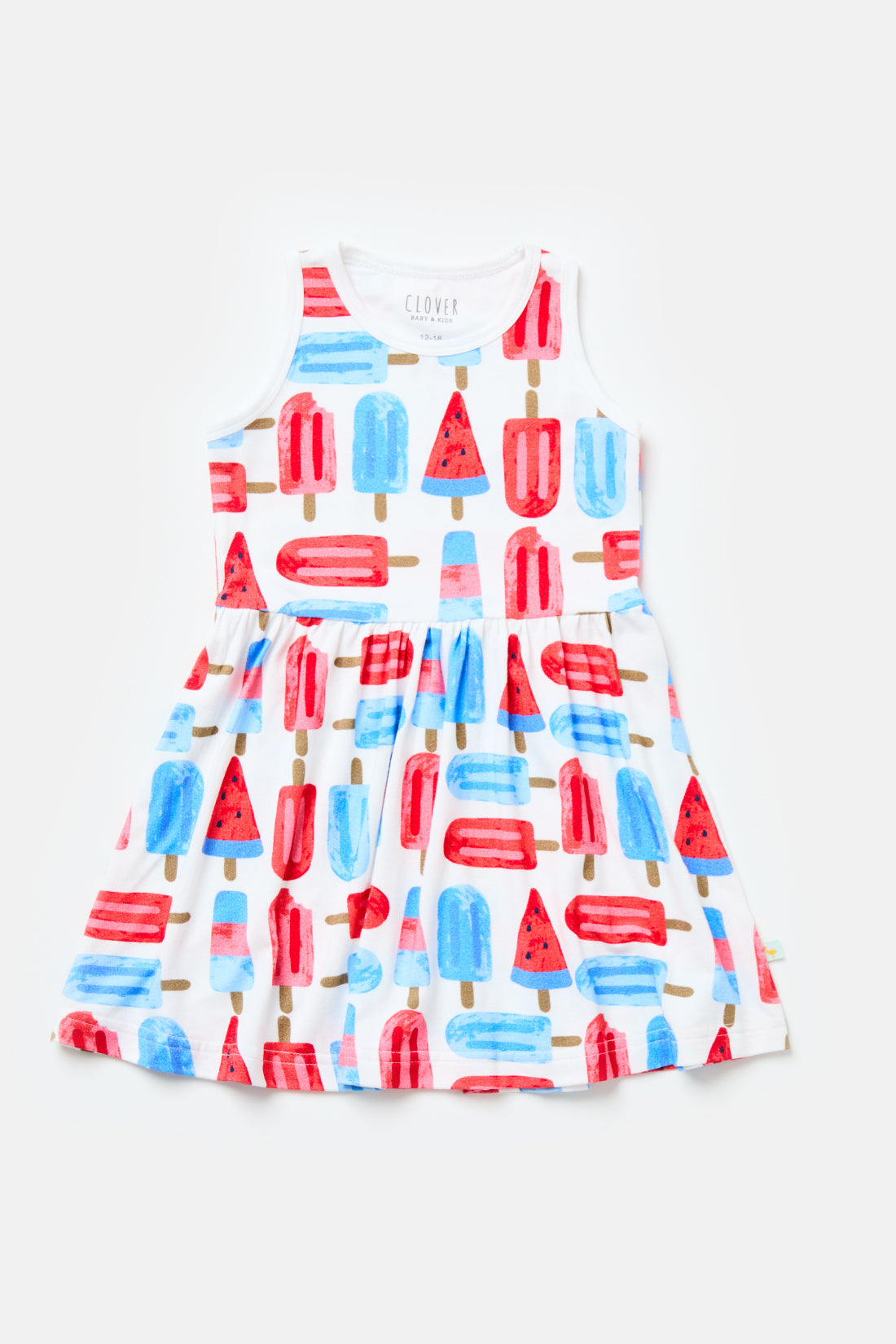 Stretchy Sleeveless Twirl Dress - Popsicles