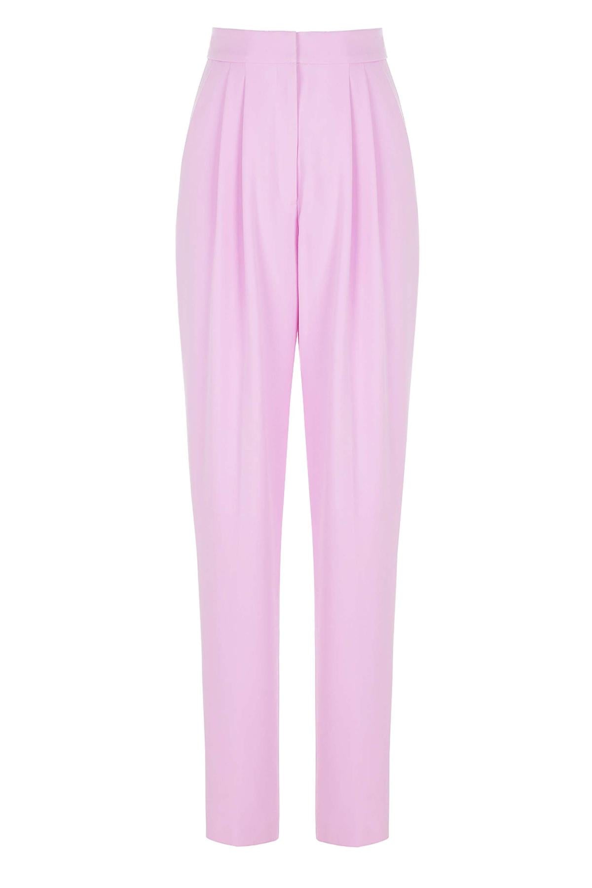 High Waist Carrot Pants - Pink