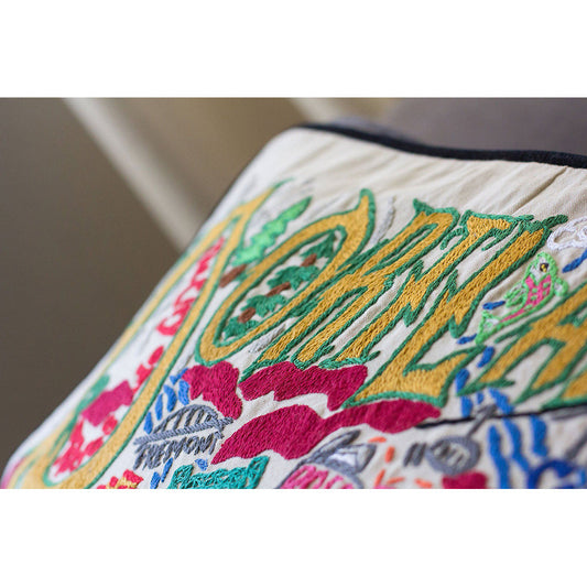 Portland Hand-Embroidered Pillow