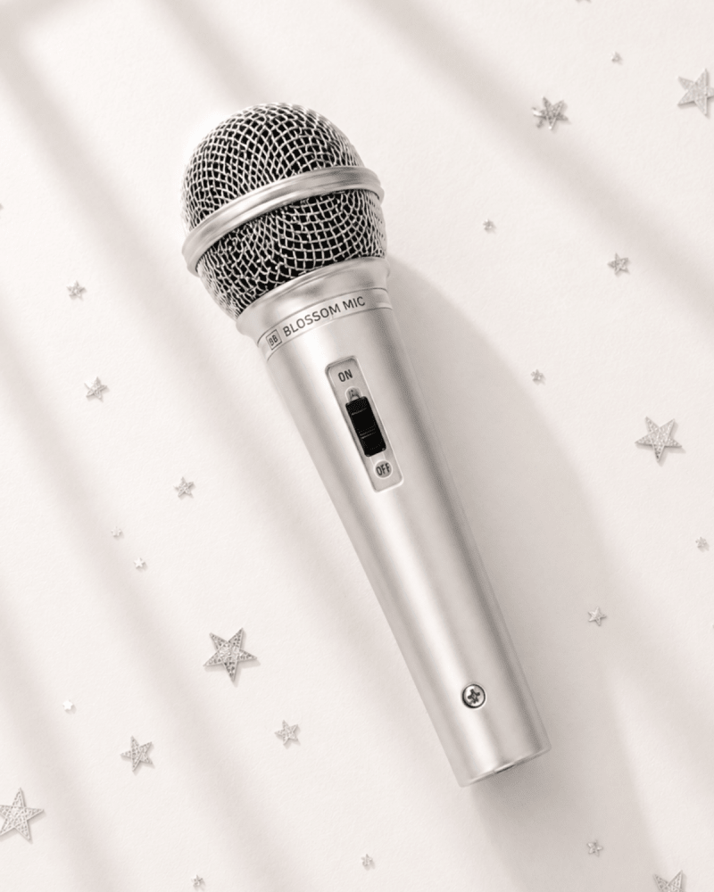 Silver Pop Star Microphone Prop for Costume