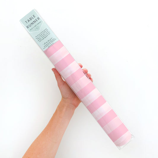 Pretty Pink Stripe Table Runner