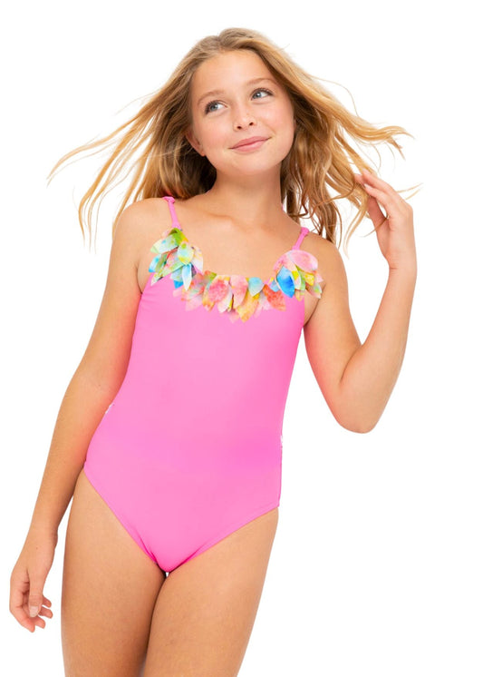 Citrus Bloom One Piece Swimsuit for Girls