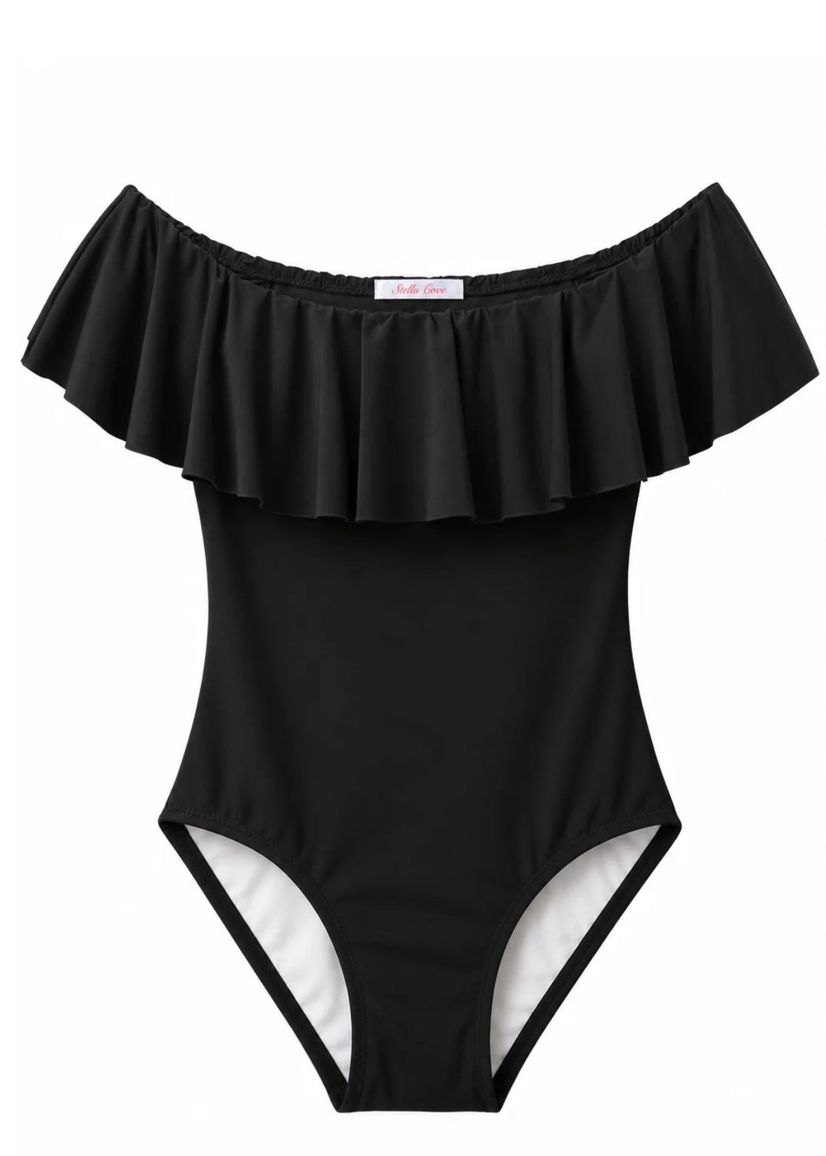 Black Ruffle Swimsuit