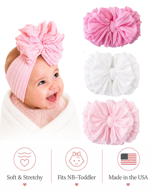 Pretty in Pink Headband 3 pack set