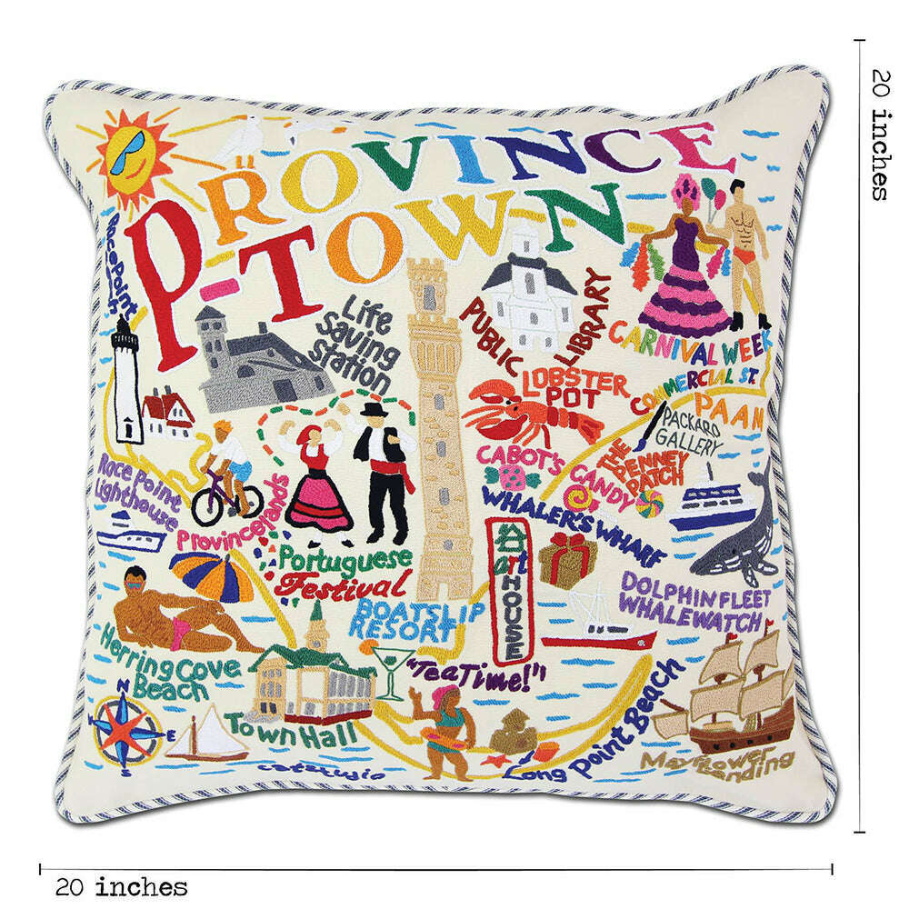 Provincetown Hand-Embroidered Pillow
