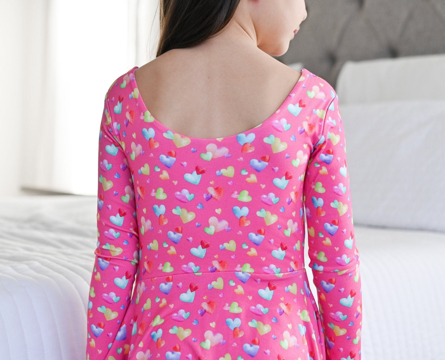 Rainbow Love Long Sleeve Twirl Dress