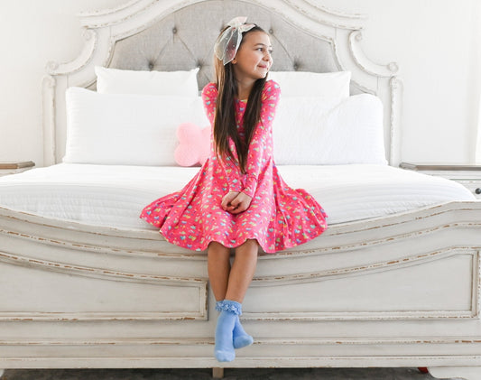 Rainbow Love Long Sleeve Twirl Dress