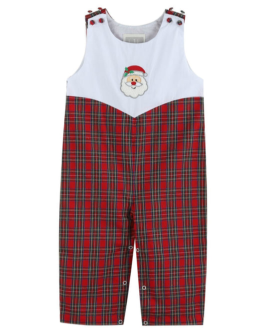Red Christmas Plaid Santa Yoke Longall