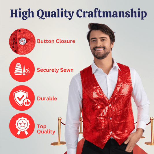 Red Sequin Vest - Adults