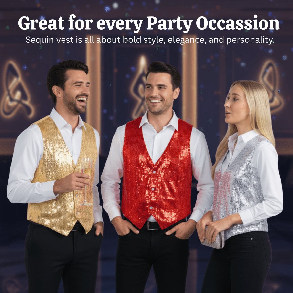 Red Sequin Vest - Adults